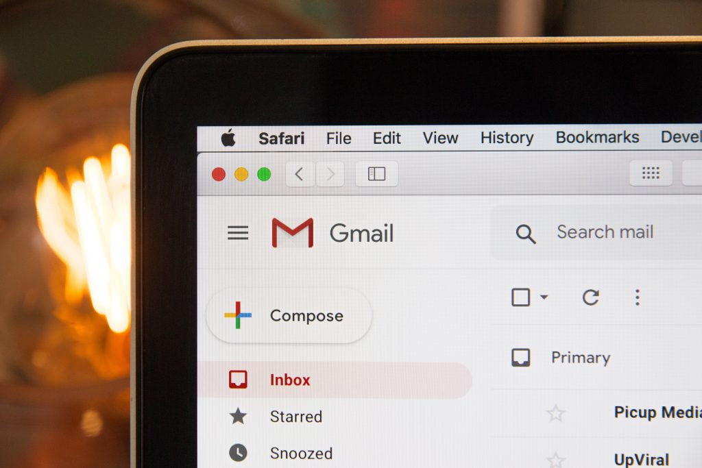 Immagine dell'interfaccia di e-mail Google Gmail.